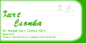 kurt csonka business card